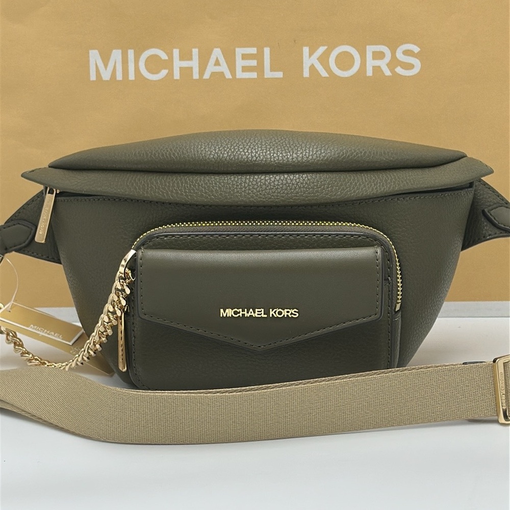 Michael Kors Maisie Large Pebbled Leather 2-in-1 Sling Pack Waist Belt Bag NWT - Picture 10 of 14